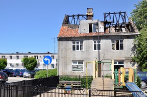 Spalony budynek