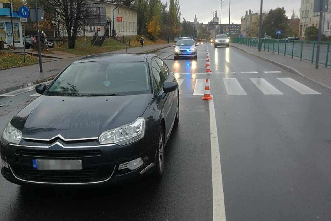 Miejsce zdarzenia drogowego w Olsztynie