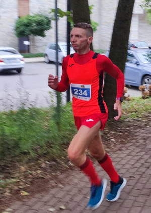Robert Rachubka podczas biegu