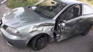 Samochód uszkodzony podczas kolizji