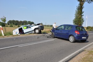 Miejsce zdarzenia drogowego w powiecie działdowskim