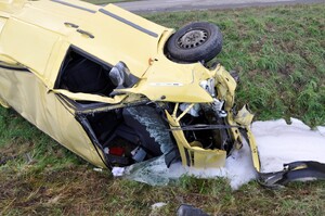 Miejsce zdarzenia drogowego w powiecie piskim