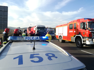 Miejsce zdarzenia drogowego w powiecie olsztyńskim