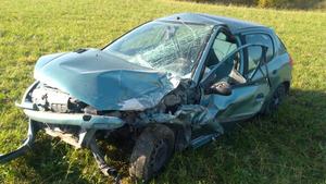 Miejsce zdarzenia drogowego w powiecie gołdapskim