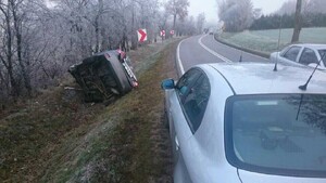 Miejsce zdarzenia drogowego w powiecie lidzbarskim