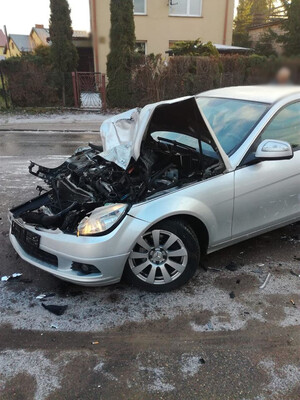 Miejsce zdarzenia drogowego w powiecie gołdapskim