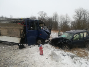 Miejsce zdarzenia drogowego w powiecie gołdapskim