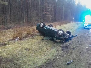 Miejsce zdarzenia drogowego w powiecie lidzbarskim