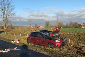 Miejsce zdarzenia drogowego w powiecie lidzbarskim