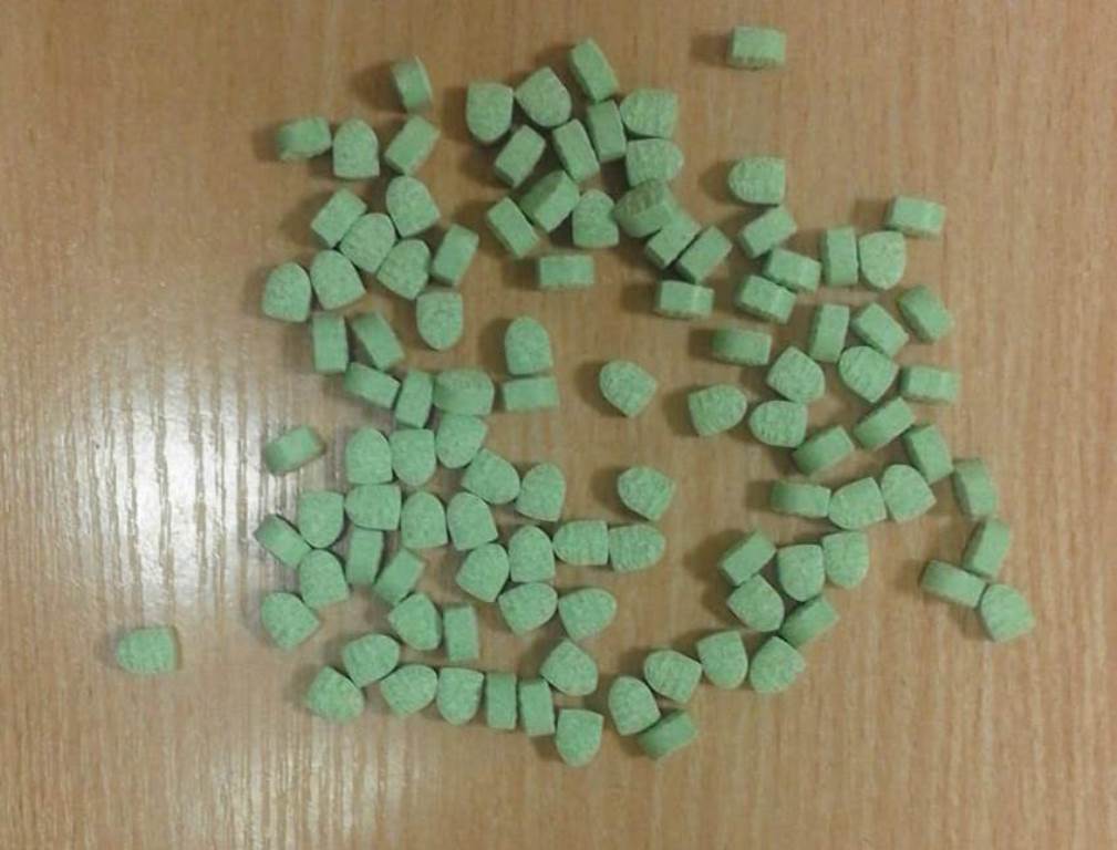 Zabezpieczone środki odurzające - zielone tabletki ekstazy