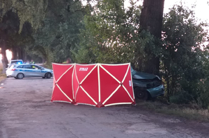 Miejsce zdarzenia drogowego w powiecie kętrzyńskim