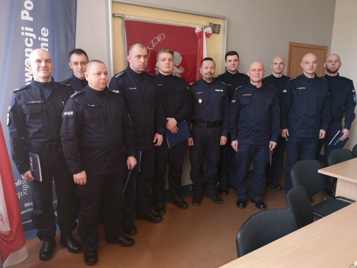 Policjanci OPP w Olsztynie podczas spotkania z KWP w Olsztynie