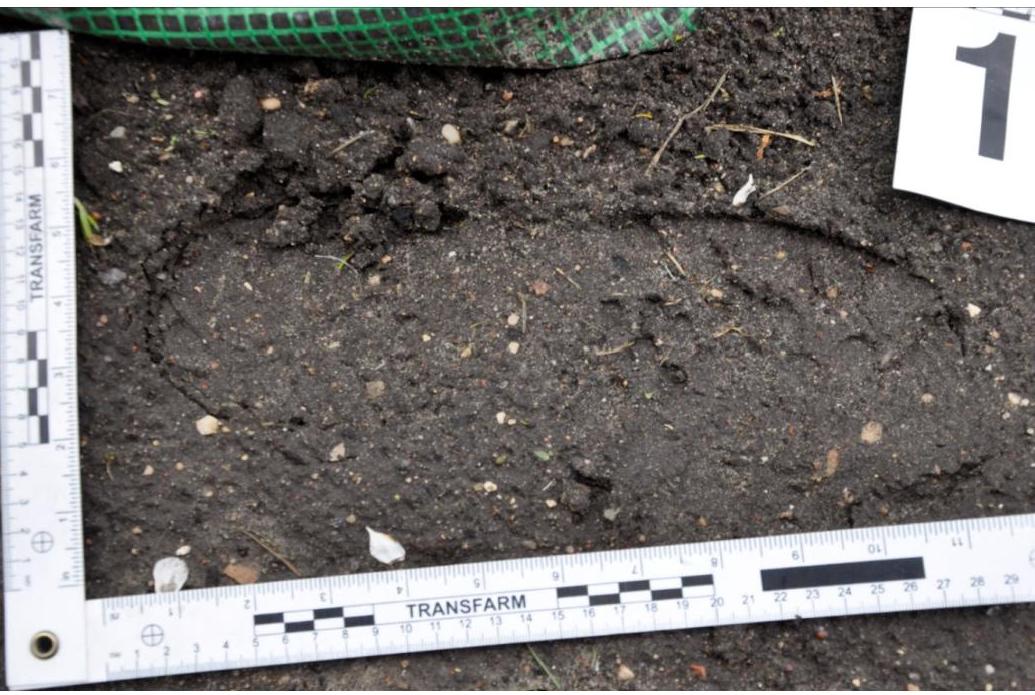 zabezpieczony ślad buta