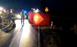 Zabezpieczone miejsce zdarzenia przez służby ratownicze