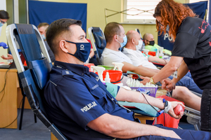 Uczestnicy akcji krwiodawstwa