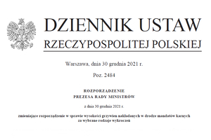 Napis Dziennik Ustaw i nazwa rozporządzenia