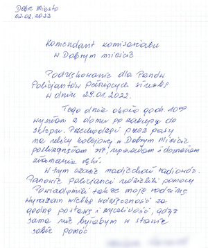 List z podziękowaniami