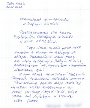 List z podziękowaniami