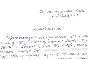 List z podziękowaniami