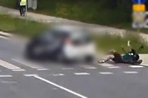 Zrzut ekranu z monitoringu, na którym widać moment zdarzenia