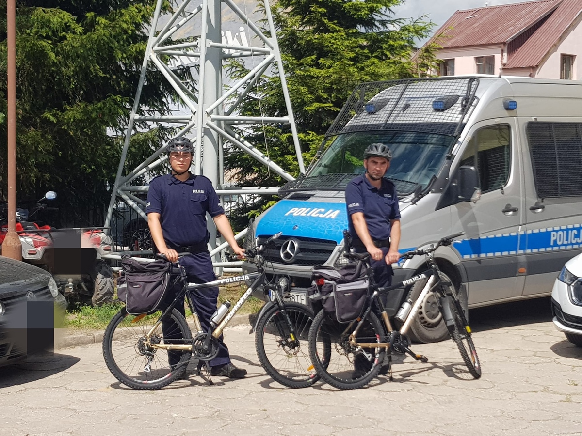 Patrol rowerowy w Mikołajkach