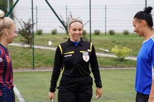 Mecz podczas VII Ogólnopolskiego Turnieju Piłki Nożnej Kobiet i Mężczyzn im. mł. asp. Marka Cekały o Puchar Komendanta Głównego Policji