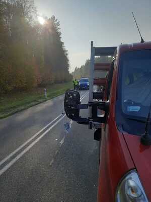 Miejsce wypadku śmiertelnego z udziałem rowerzysty