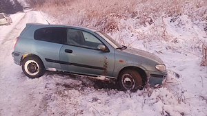 Nissan na miejscu zdarzenia