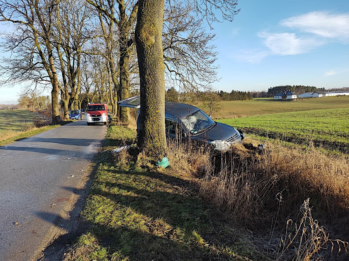 miejsce zdarzenia drogowego i służby na miejscu