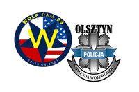 Logo ćwiczeń i logo KWP w Olsztynie