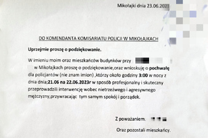 Treść podziękowań