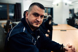 asp. Karol Żukowski Kierownik Ogniwa Patrolowo Interwencyjnego Komendy Powiatowej Policji w Olecku