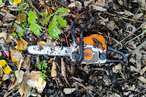 Odzyskana piła w ściółce