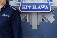 Logo z napisem KPP w Iławie