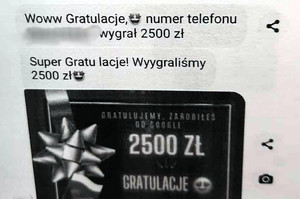 Przykładowa wiadomość od oszustów