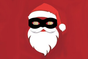 Mikołaj z przepaską na oczach