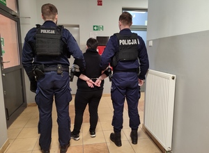 31-latka prowadzona przez policjantów