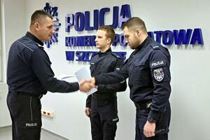 insp. Radosław Drach, st. post. Jakub Chwesiuk i st. post. Kamil Polak