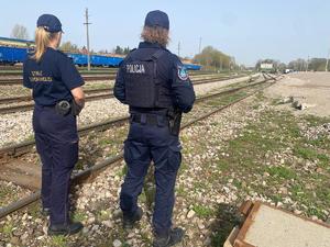 policjanci podczas działań