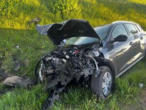 Miejsce zdarzenia drogowego - droga W545 w pobliżu m. Rozdroże