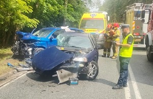 policjanci na miejscu wypadku