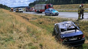 Miejsce zdarzenia drogowego na drodze ekspresowej S7