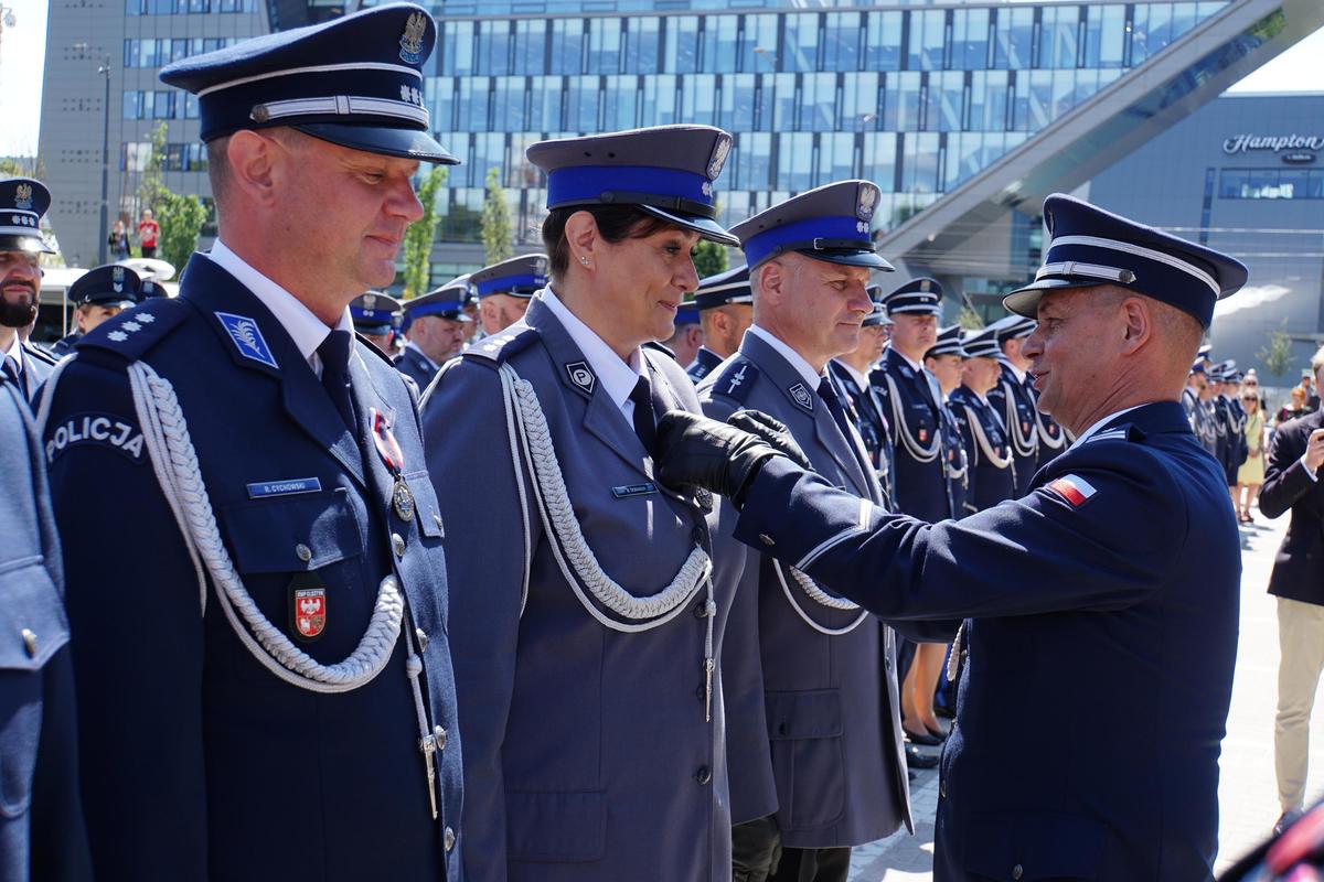 Funkcjonariusze podczas obchodów Święta Policji