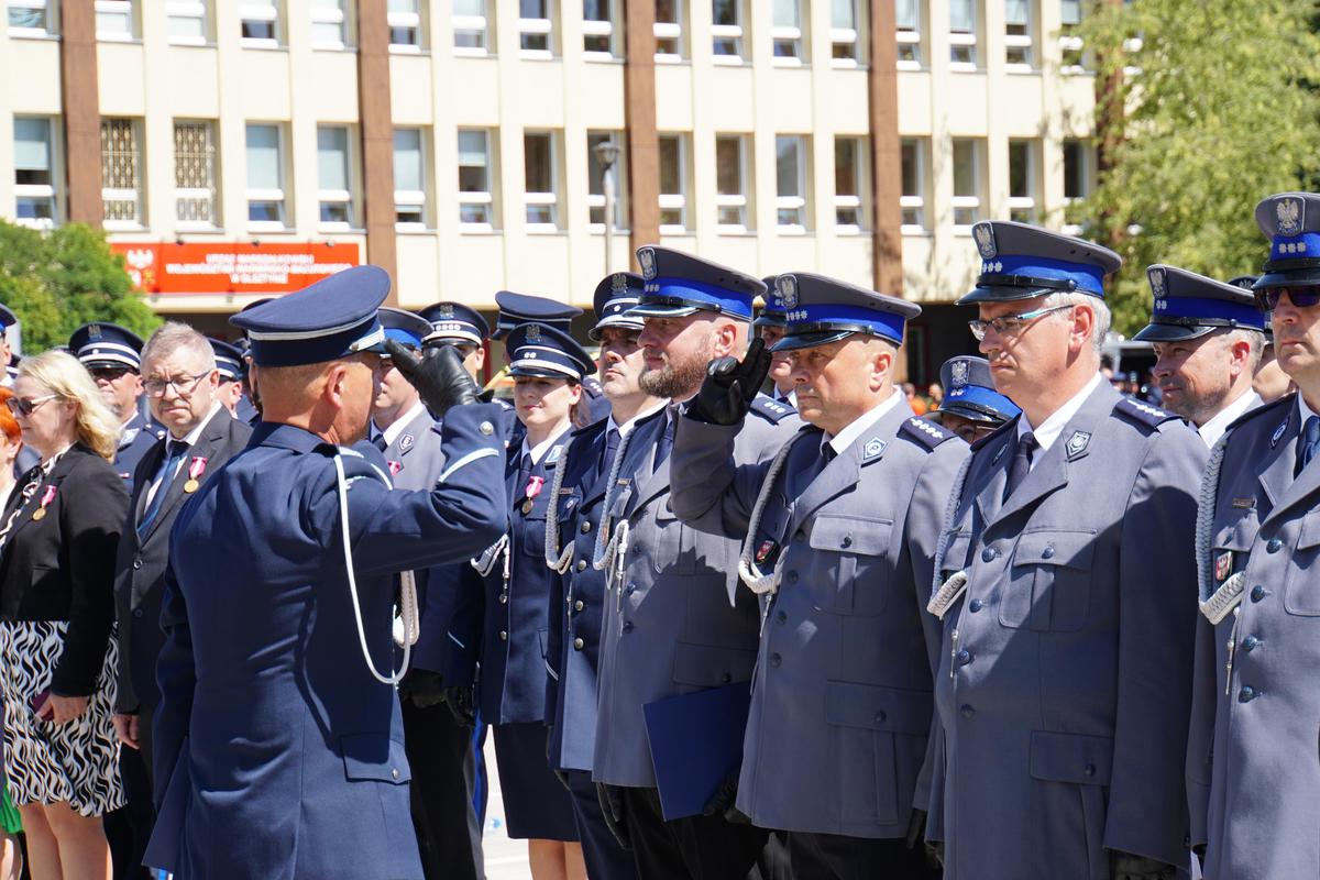 Funkcjonariusze podczas obchodów Święta Policji