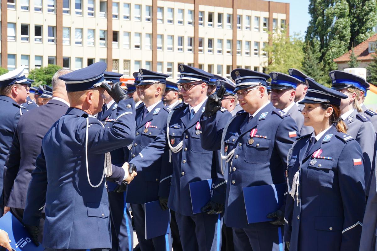 Funkcjonariusze podczas obchodów Święta Policji