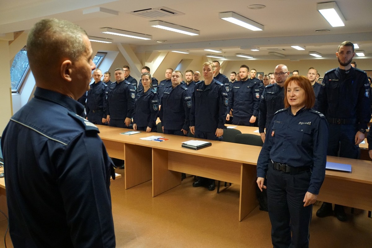 Złożenie meldunku Komendantowi Wojewódzkiemu Policji w Olsztynie.