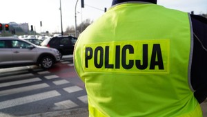 Fragment policjanta i przejście dla pieszych