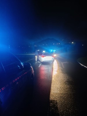 Miejsce zloty zabezpieczane przez policjantów