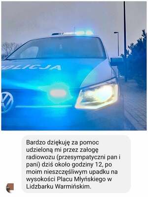 radiowóz i podziękowania