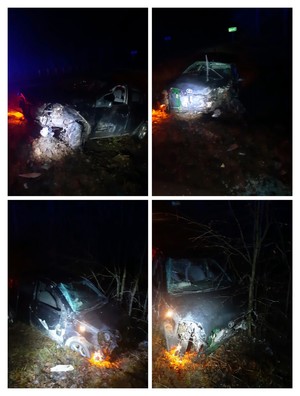 Kadry z miejsca zdarzenia drogowego.